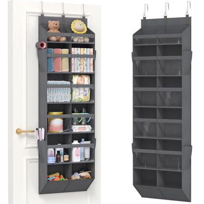 Lifewit 1 Pack Over the Door Organizer, 5 Section Hanging Storage, Beige