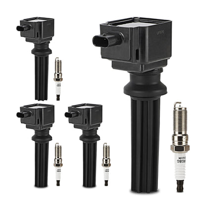 UF667 Ignition Coil & ILZFR6D11 Double Iridium Spark Plug for BMW 2.5-6.0L