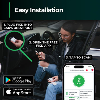FIXD Bluetooth OBD2 Scanner - Car Diagnostic Check Engine Code Reader