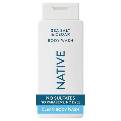 Native Clean Body Wash, Gentle & pH-balanced for Sensitive Skin, 24-Hr Freshness for Women & Men, Vegan & Cruelty-Free, Free of Sulfates, Parabens & Phthalates, Cashmere & Rain, 18 fl oz