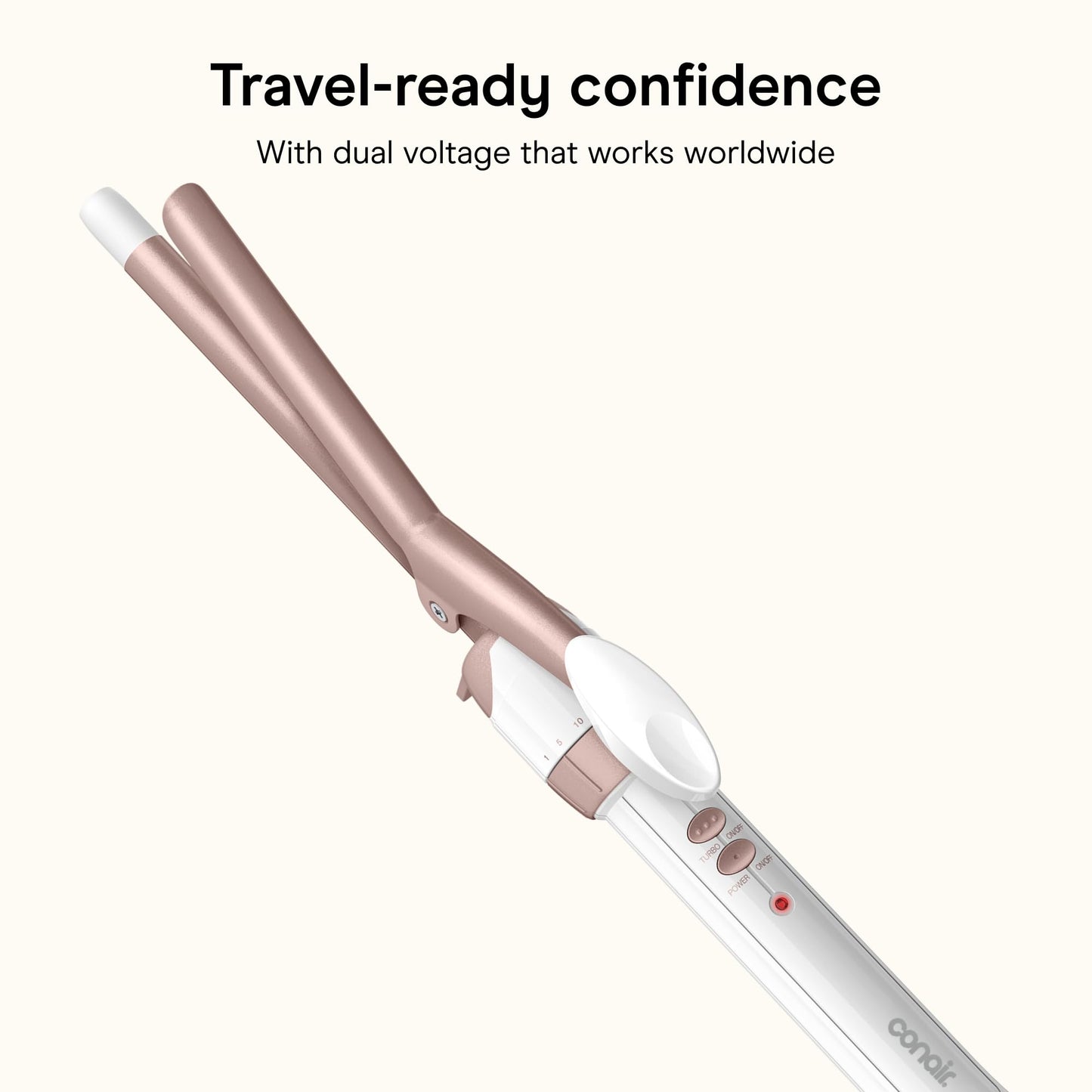 Conair Curling Iron, Double Ceramic, 1" Barrel, White/Rose Gold