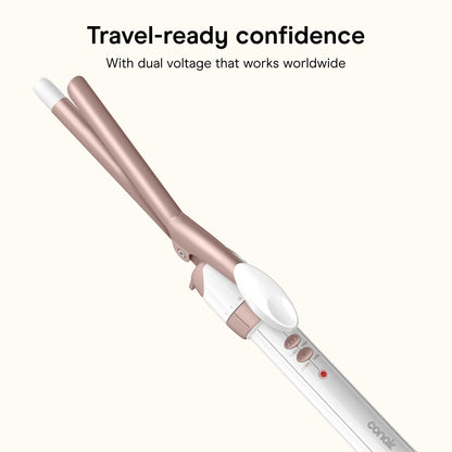 Conair Curling Iron, Double Ceramic, 1" Barrel, White/Rose Gold