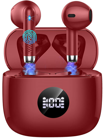 Wireless Earbuds, Bluetooth 5.4 Ear Buds, LED Power Display, 6D Bass Stereo