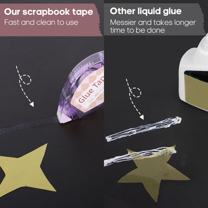 Secopad Scrapbook Tape, Glue Tape for Crafts, 4 Pack, Light-Colored Shell