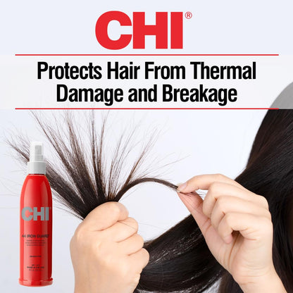 CHI 44 Iron Guard Thermal Protection Spray for Hair, Heat Damage Shield with Ceramic Minerals, Lightweight Styling Spray, Frizz Control & Shine Enhancer, 8 Fl Oz