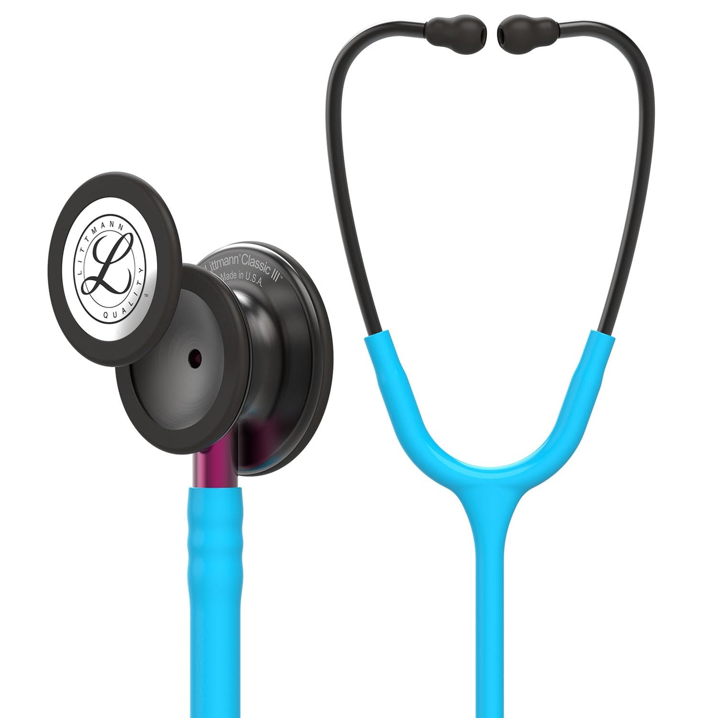 3M Littmann Classic III Monitoring Stethoscope, 5803, More Than 2X as Loud, Weighs Less, Stainless Steel Black-Finish Chestpiece, 27" Black Tube, Stem and Headset