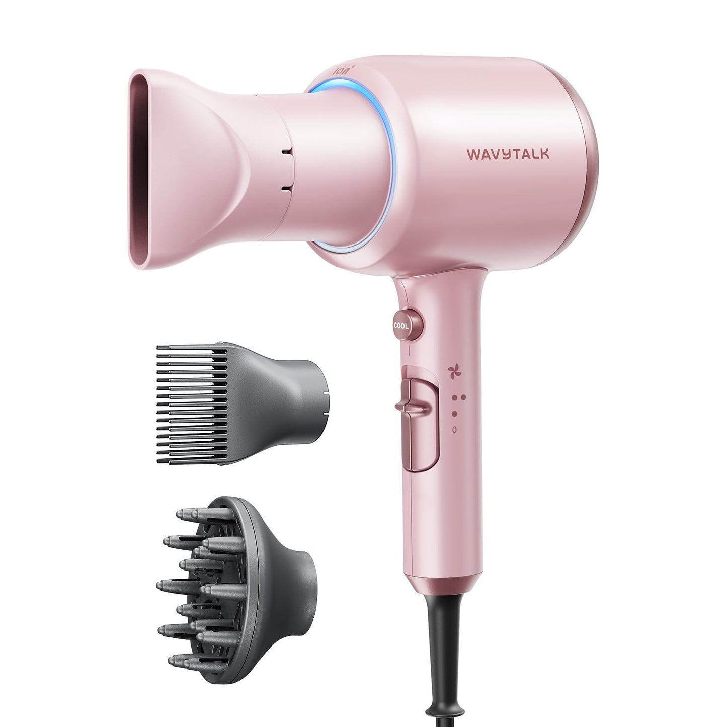 Wavytalk Blown Away Ionic Hair Dryer with Diffuser for Curly Hair
