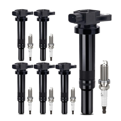 UF667 Ignition Coil & ILZFR6D11 Double Iridium Spark Plug for BMW 2.5-6.0L
