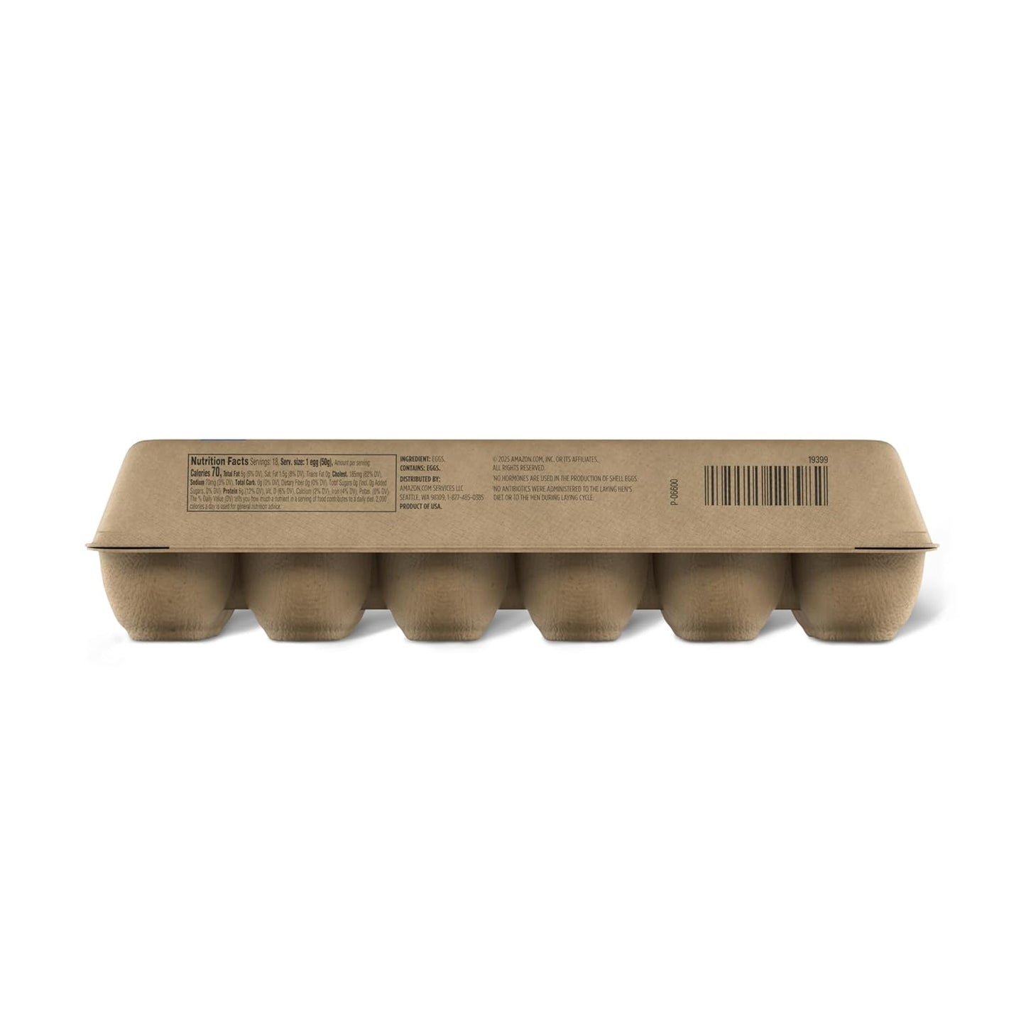 Amazon Grocery, Cage Free Large White Eggs, Grade A, 18 Ct