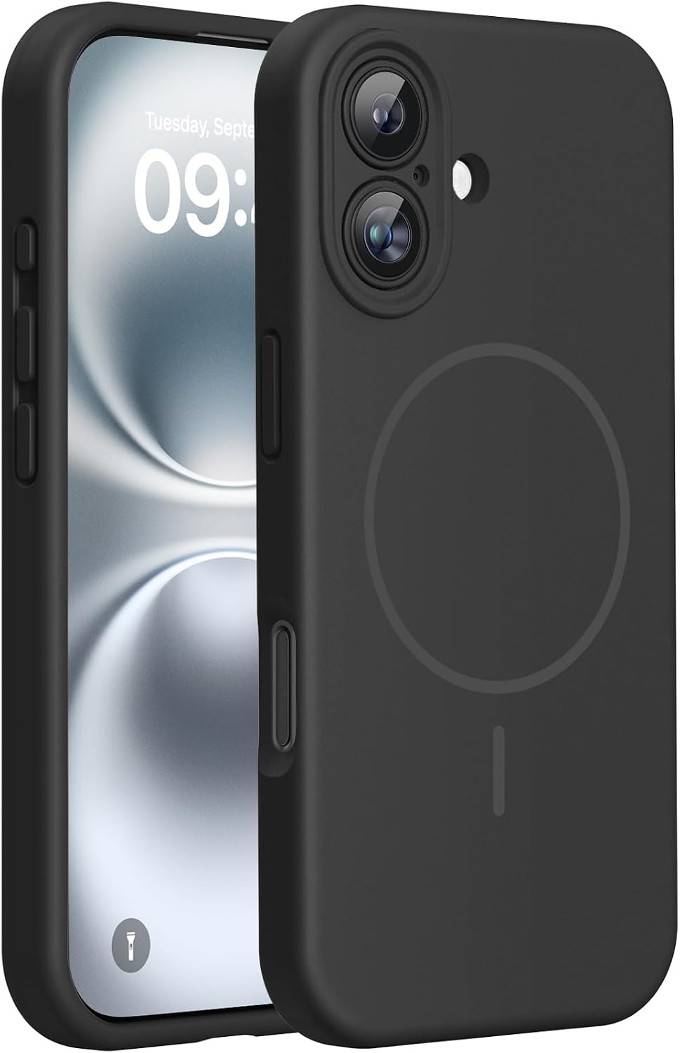Miracase Magnetic for iPhone 16 Pro Case, Silicone, Black