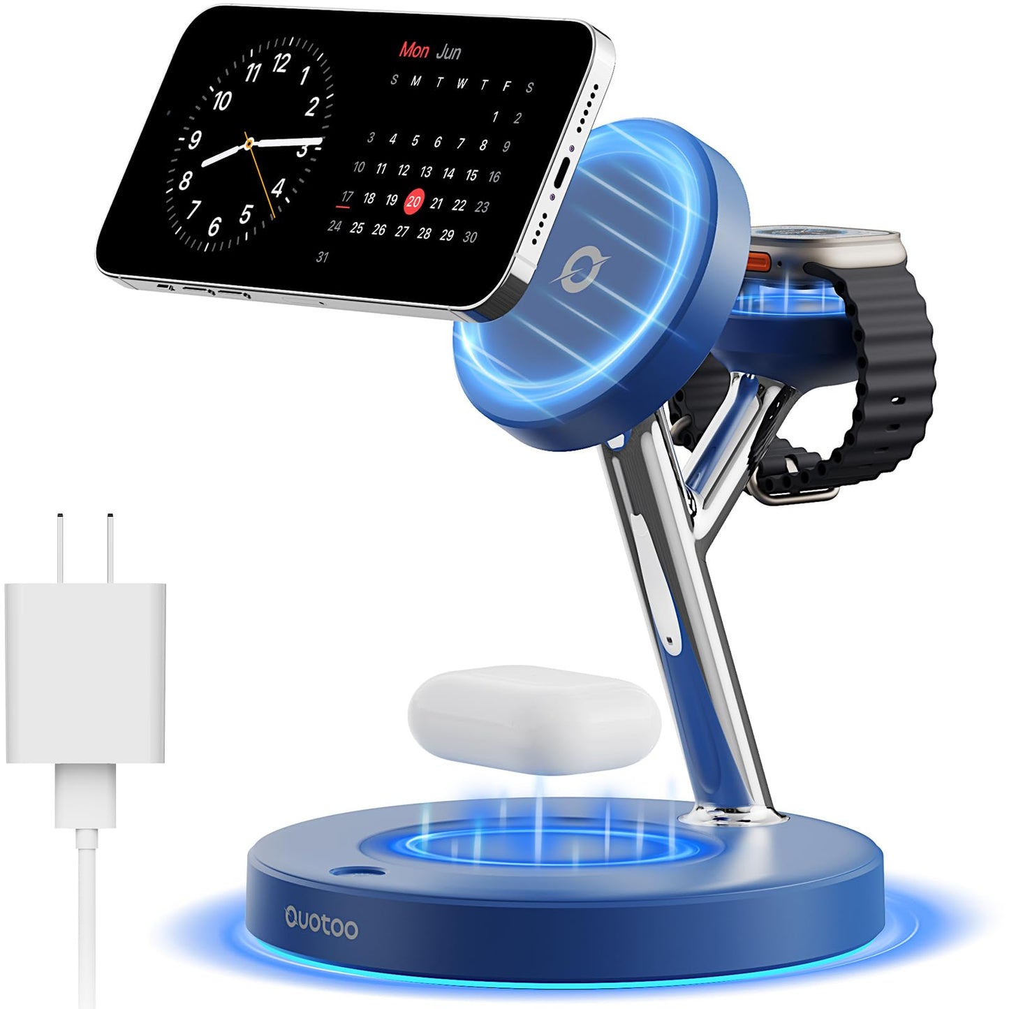 3 in 1 Mag-Safe Wireless Charger Stand for iPhone Apple Watch AirPods