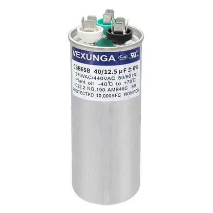 VEXUNGA 5uF 370/440VAC 50/60Hz CBB65 CBB65A Oval Run Start Capacitor 5 MFD 370V/440V Air Conditioner Capacitors for AC Unit Fan Motor Start or Pool Pump or Air Condenser Straight Cool