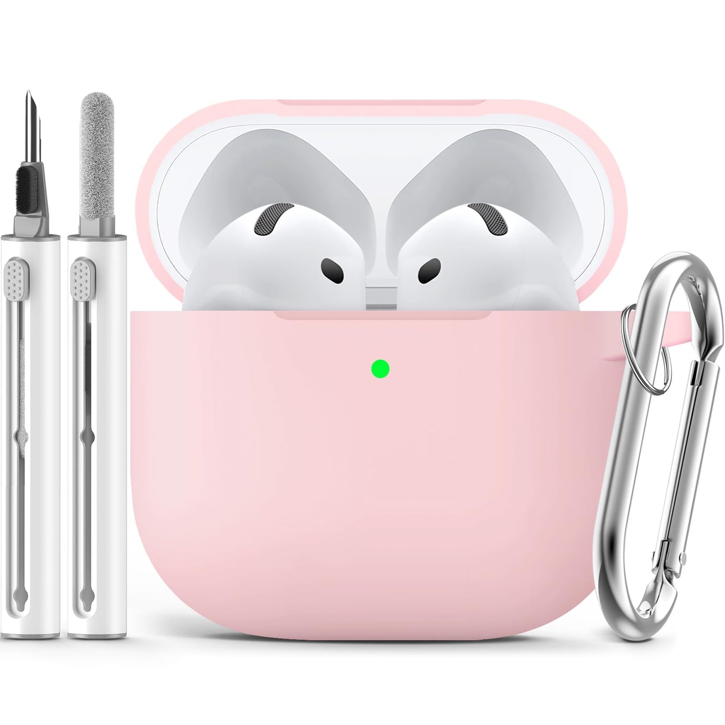 Ljusmicker for AirPods 4 Case 2024 with Cleaner Kit,Milk Tea