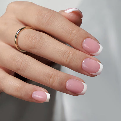 BTArtbox Press On Nails, Vanilla Cream, Short Square, Ombre Peach, 32Ct