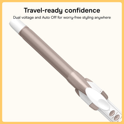 Conair Curling Iron, Double Ceramic, 1" Barrel, White/Rose Gold