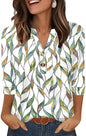 OFEEFAN Womens Tops 3/4 Sleeve Henley Shirts for Women Summer Outfits Fashion Clothing