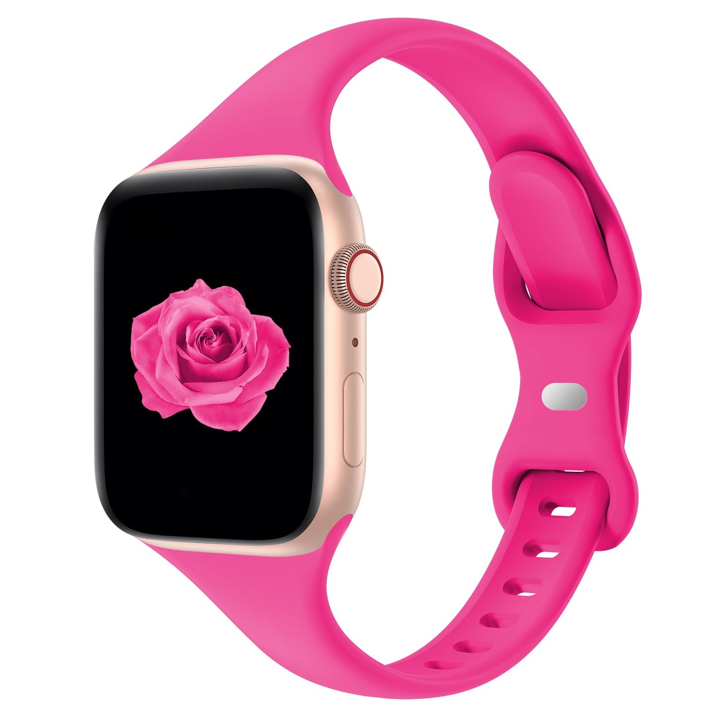 Thin Slim Band Compatible with Apple Watch 38mm 40mm 41mm 42mm 44mm 45mm 46mm 49mm, Replacement Silicone Sport Strap for iWatch Series 11/10/9/8/7/6/5/4/3/2/1 Ultra SE Women Men, Light Blush