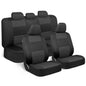 BDK PolyPro Car Seat Covers Full Set in Solid Black, Front and Rear Split Bench Seat Covers for Cars, Easy to Install Car Seats Cover Set and Accessories for Auto Trucks Van SUV - Solid Black