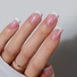 BTArtbox Press On Nails, Cream Puff, Short Almond, Ombre Off White, 32Ct