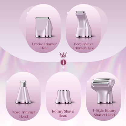 Risina 2-in-1 Bikini Trimmer for Women, Women's Electric Razor, Face Shaver