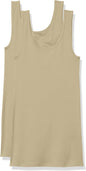 Amazon Essentials Women's Slim-Fit Ribbed Scoop Neck Tank Tops, Pack of 2