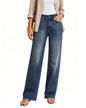 Women's High Waisted Stretchy Straight Leg Jeans Tummy Control Pants