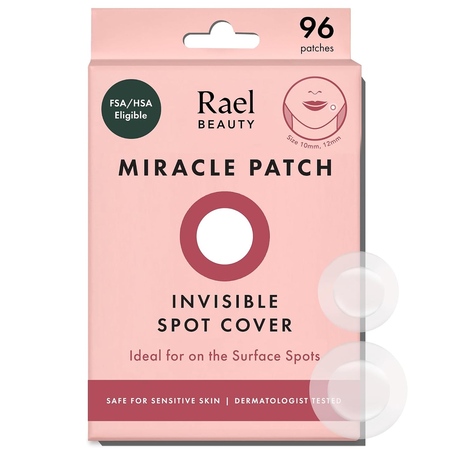 Rael Miracle Invisible Spot Cover Hydrocolloid Acne Pimple Patches (96 Ct)