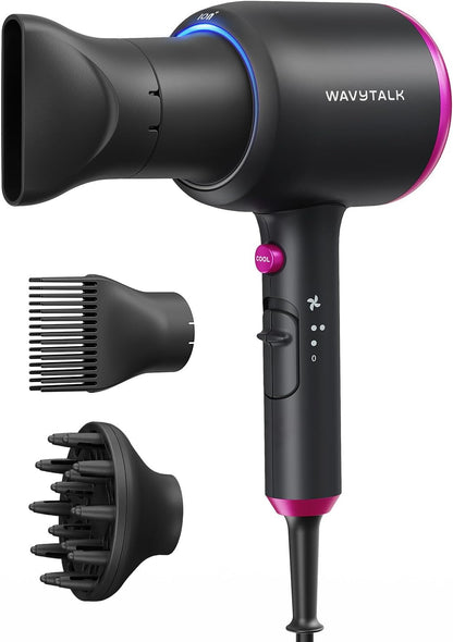 Wavytalk Blown Away Ionic Hair Dryer with Diffuser for Curly Hair