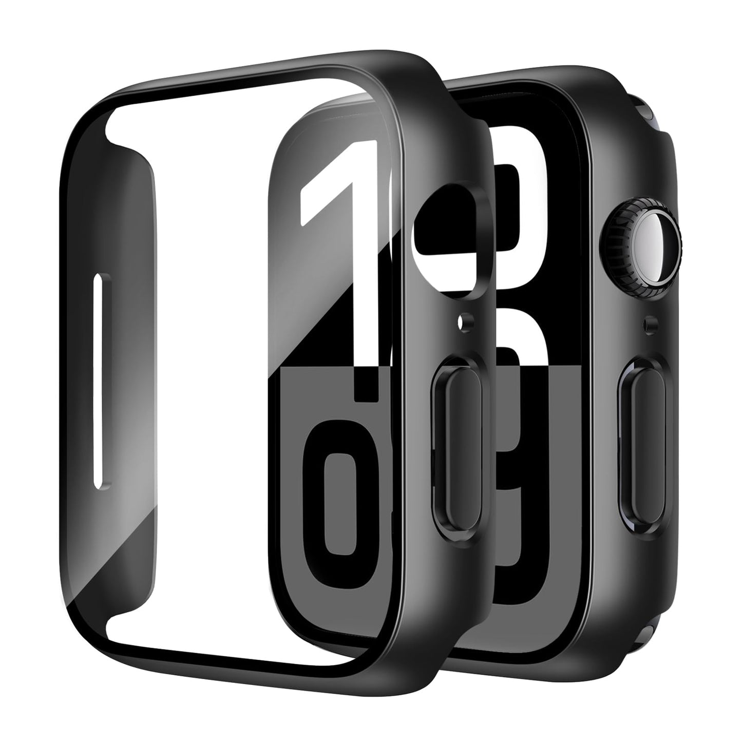 Smiling 2 Pack Case Compatible with Apple Watch SE 3 (2025)/ SE 2/ SE/Series 6/5/4 40mm with Tempered Glass Screen Protector, Hard PC Case Overall Protective Cover- 1 Blue+ 1 Transparent