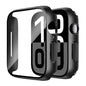 Smiling 2 Pack Case Compatible with Apple Watch SE 3 (2025)/ SE 2/ SE/Series 6/5/4 40mm with Tempered Glass Screen Protector, Hard PC Case Overall Protective Cover- 1 Blue+ 1 Transparent