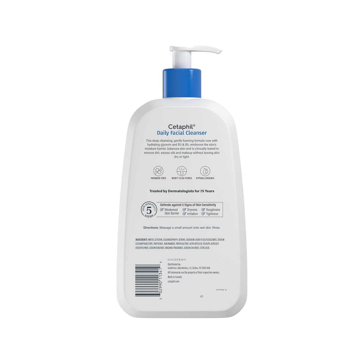 Cetaphil Daily Facial Cleanser, Oily & Combination Skin, 8oz, 3ct