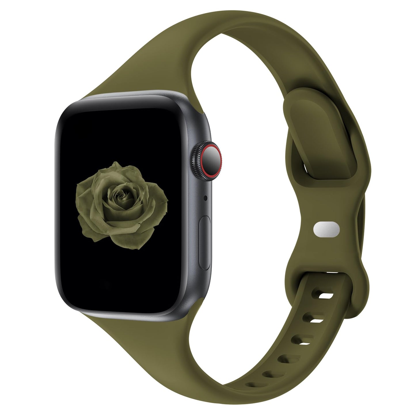 Thin Slim Band Compatible with Apple Watch 38mm 40mm 41mm 42mm 44mm 45mm 46mm 49mm, Replacement Silicone Sport Strap for iWatch Series 11/10/9/8/7/6/5/4/3/2/1 Ultra SE Women Men, Light Blush