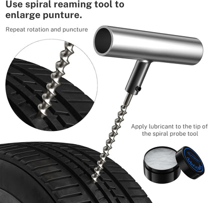 AUTOWN Flat Tire Repair Kit 68pcs, Heavy Duty Tire Plug Kit to Fix Puncture