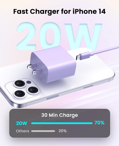 iPhone Charger Fast Charging, USB C Charger Block, 6FT/10FT Lightning Cable