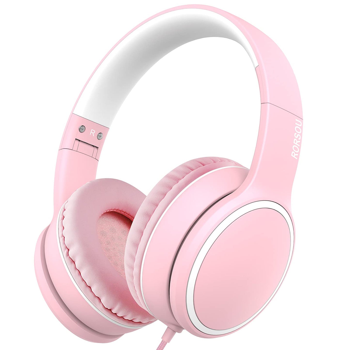 R10 Over-Ear Headphones with Microphone, Lightweight Folding Stereo Bass Headset with 1.5M No-Tangle Cord, Portable Wired Headphones for Smartphone Tablet Computer MP3 / 4 (Grey)