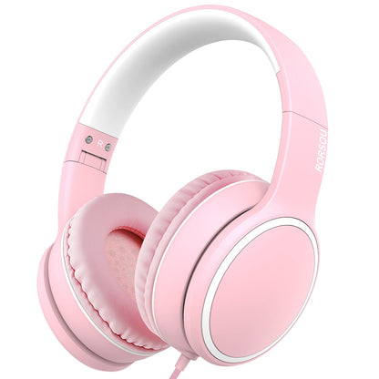 R10 Over-Ear Headphones with Microphone, Lightweight Folding Stereo Bass Headset with 1.5M No-Tangle Cord, Portable Wired Headphones for Smartphone Tablet Computer MP3 / 4 (Grey)