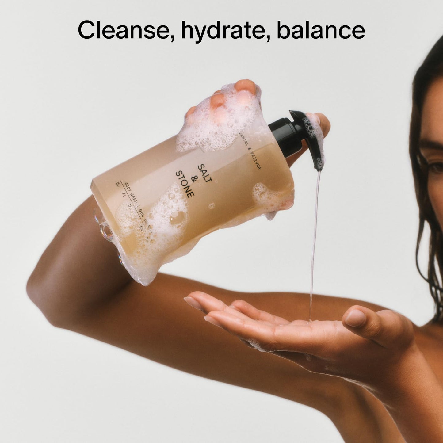 Salt & Stone Body Wash for Women & Men, Bergamot & Hinoki 15.2 fl oz