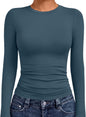 AUTOMET Womens Crew Neck Long Sleeve Shirts Compression Underscrubs Tops