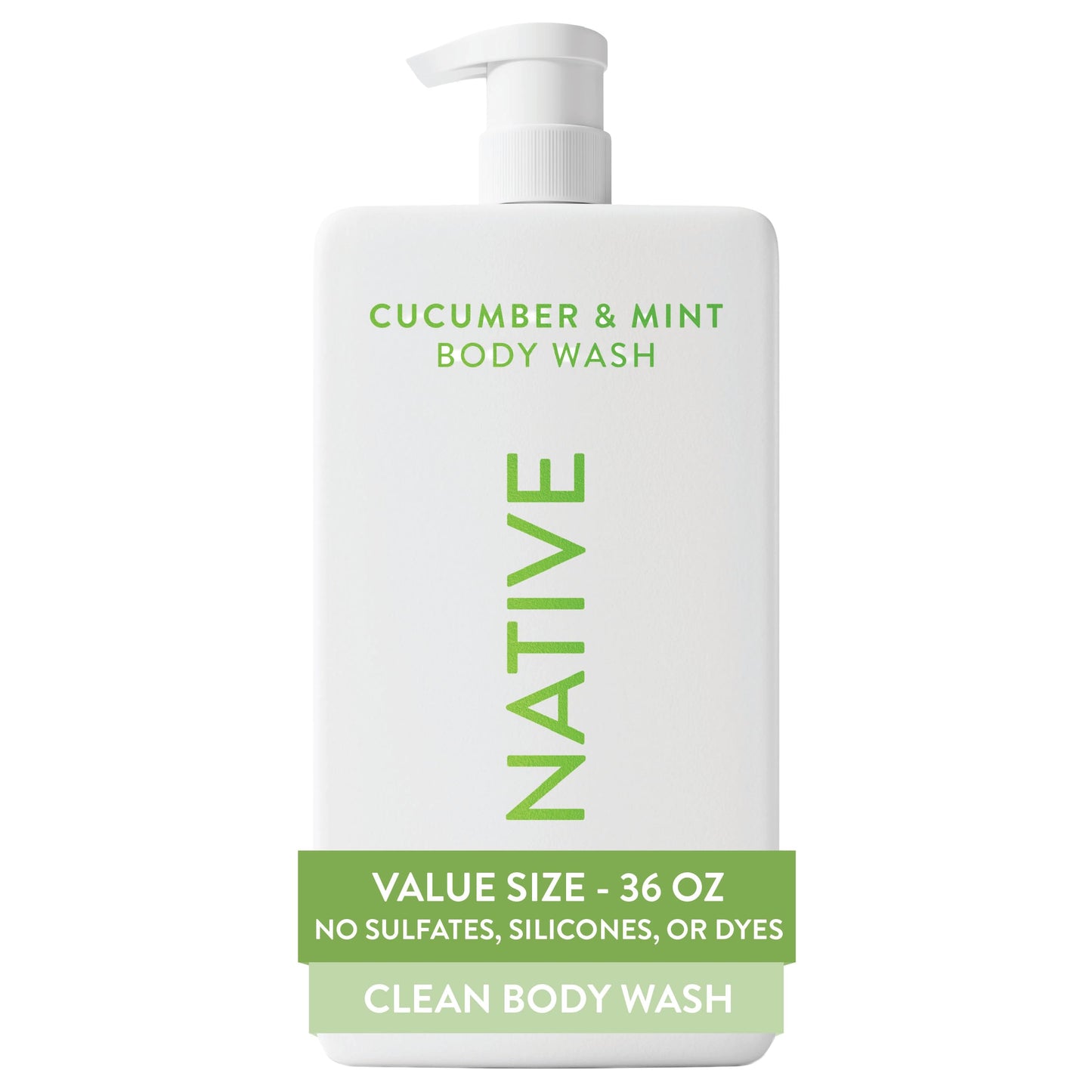 Native Clean Body Wash, Gentle & pH-balanced for Sensitive Skin, 24-Hr Freshness for Women & Men, Vegan & Cruelty-Free, Free of Sulfates, Parabens & Phthalates, Sandalwood & Shea Butter, 36 oz