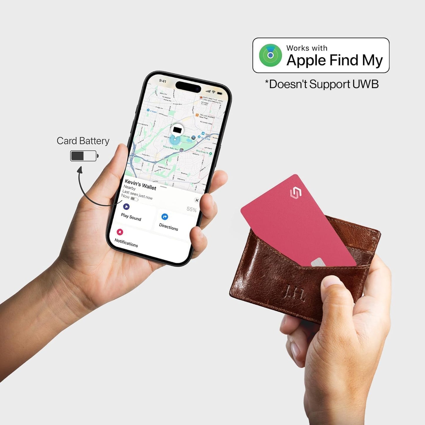 SPOTMINDERS Apple MFi Certified Wallet Tracking Card Black 4-Pack Travel Gifts for Him Works with Apple Find My Rechargeable Tracker IP68 Waterproof 0.07" Slim iPhone Item Finder for Luggage Passport