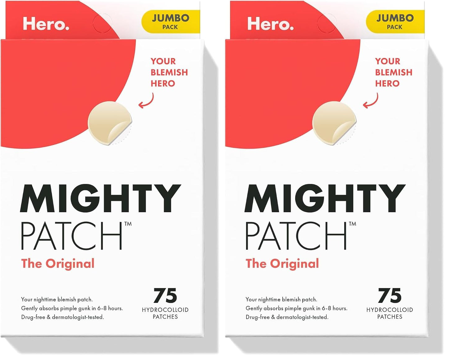 Mighty Patch Hero Cosmetics Original Nighttime Acne Pimple Patches, 36 Ct