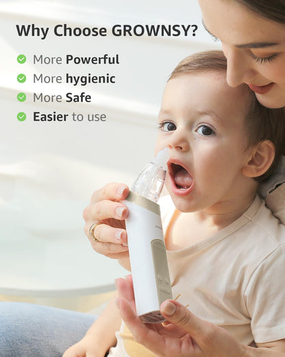 GROWNSY Nasal Aspirator for Baby, Electric Nose Sucker, Powerful Suction
