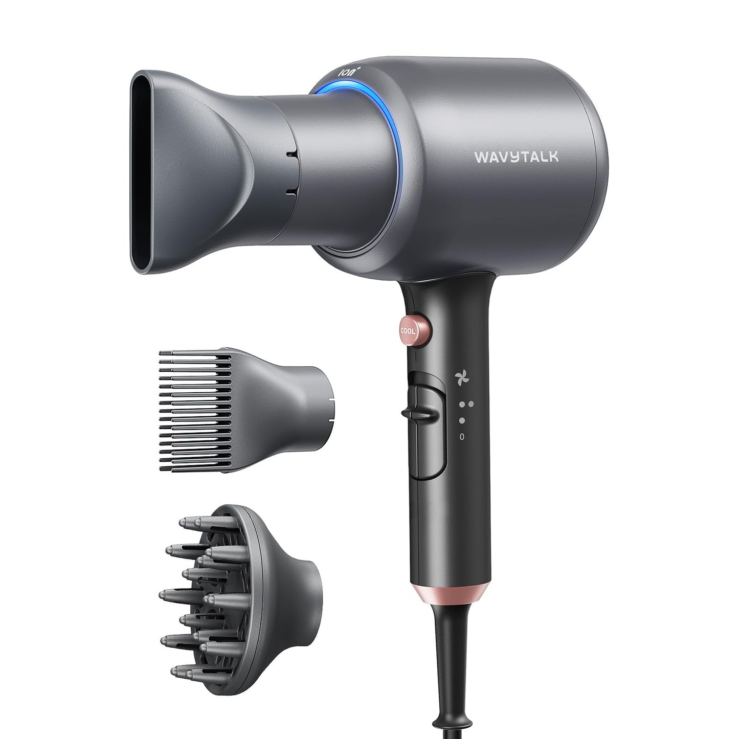 Wavytalk Blown Away Ionic Hair Dryer with Diffuser for Curly Hair
