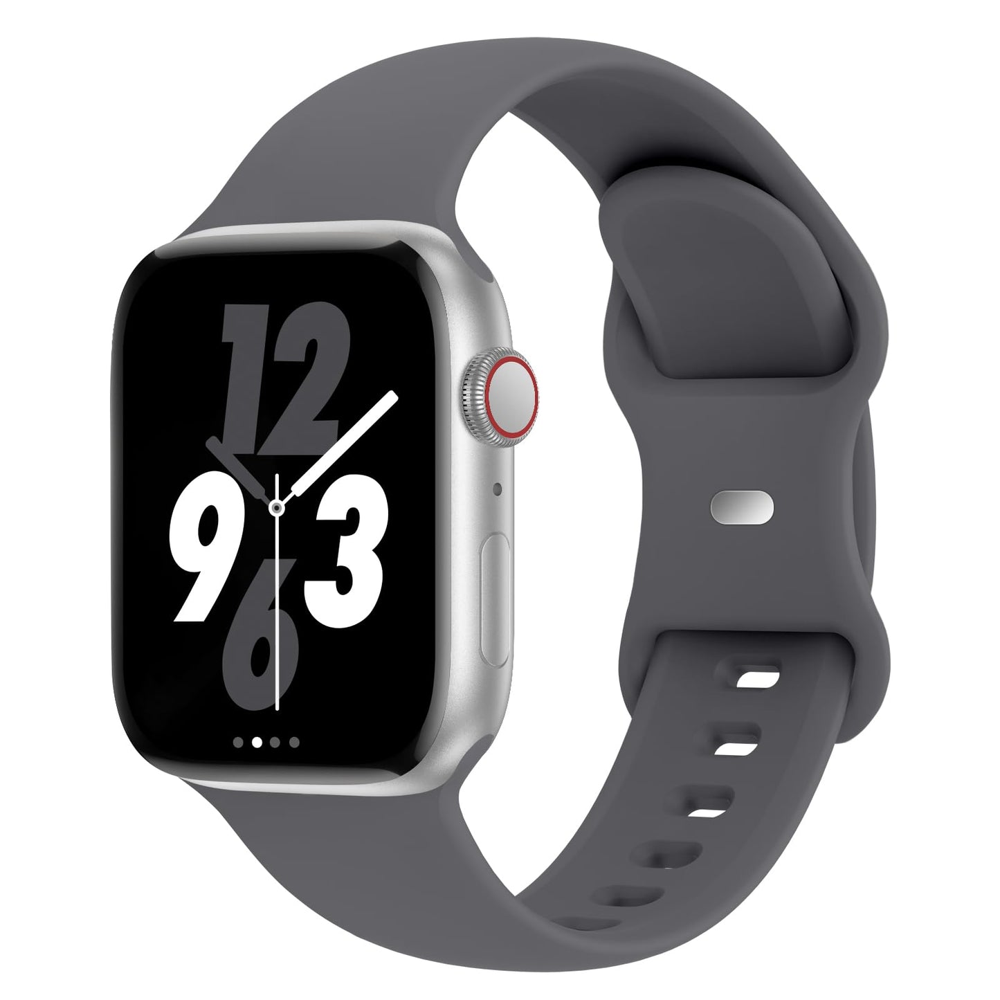 Sport Band Compatible with Apple Watch 38mm 40mm 41mm 42mm 44mm 45mm 46mm 49mm, Replacement Soft Silicone Strap Wristbands for iWatch Series 11/10/9/8/7/6/5/4/3/2/1 Ultra SE Women Men, Space Gray