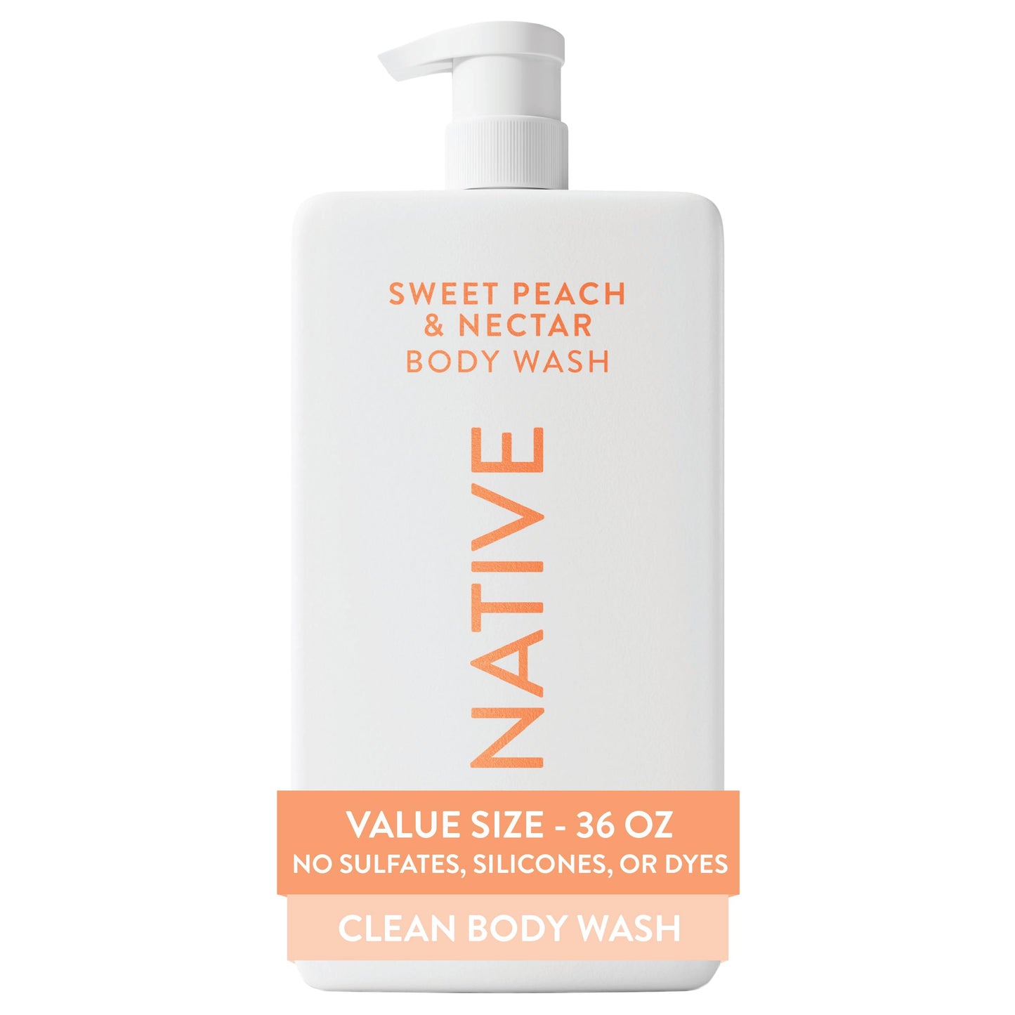 Native Clean Body Wash, Gentle & pH-balanced for Sensitive Skin, 24-Hr Freshness for Women & Men, Vegan & Cruelty-Free, Free of Sulfates, Parabens & Phthalates, Sandalwood & Shea Butter, 36 oz