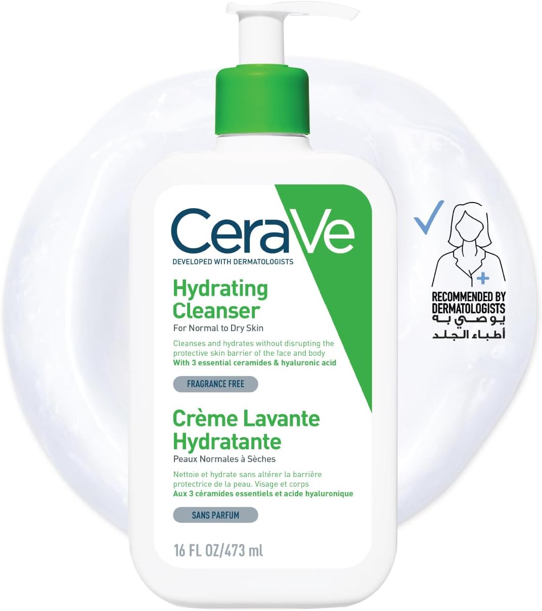 Cerave Hydrating Cleanser for Normal to Dry Skin with Hyaluronic Acid