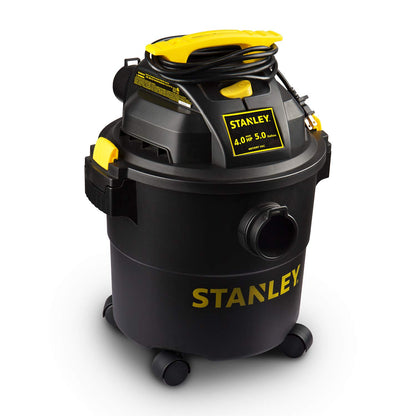 STANLEY Shop Vac SL18115P, 5 Gallon Peak 4 Horsepower Wet Dry Vacuums, Blower 3 in 1 Functions 15 Feet Cleaning Range for Garage, Carpet Clean, Shop Cleaning, Car Detailing with Attachments