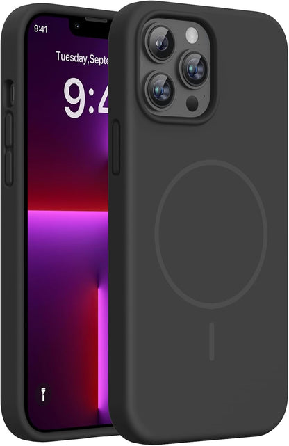 Miracase Magnetic for iPhone 16 Pro Case, Silicone, Black