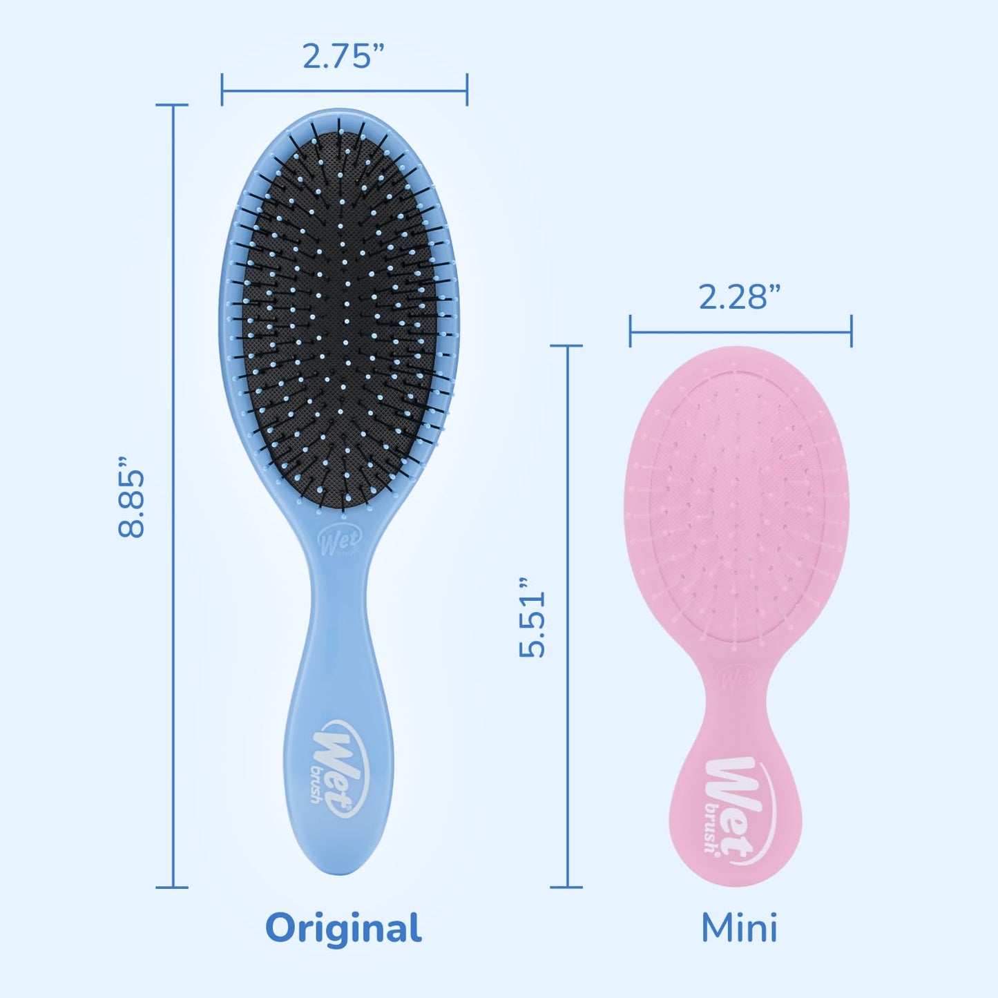 Wet Brush Original Detangler Hair Brush, Sky, For All Hair Textures