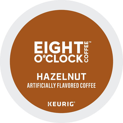 Eight O'Clock Coffee Hazelnut, Single-Serve Keurig K-Cup Pods, Flavored Medium Roast Coffee Pods, 96 Count